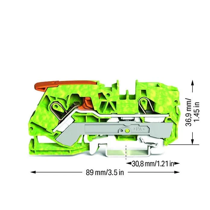 Wago 2110-1207 2 Port 16MM G/Y Term Block - Image 2
