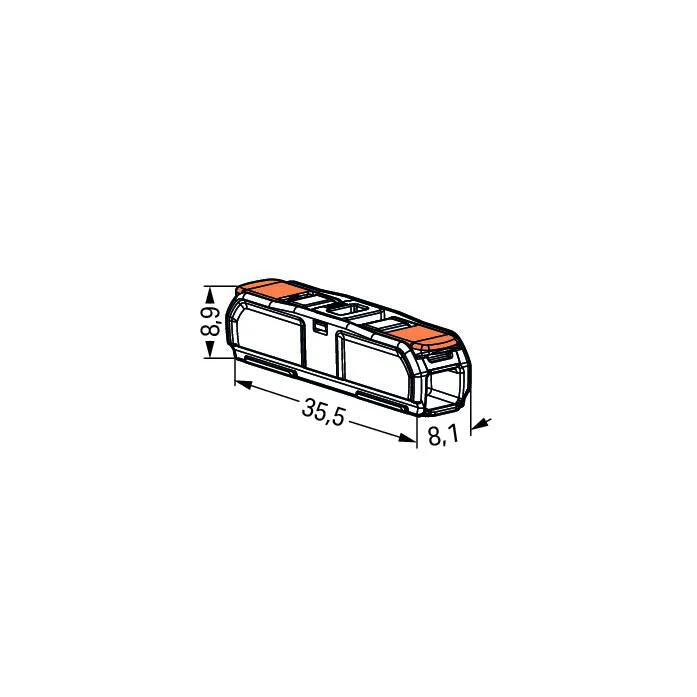 Wago 221-2411 Inline Compact Lever Connector 4mm Orange (Pack of 60) - Image 3