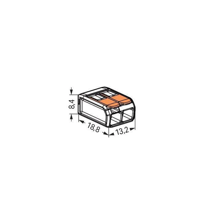 Wago 221-412 2 Way Compact Lever Cable Connector 4mm Orange (Pack of 100) - Image 3