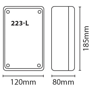 Eterna 223-L Plastic Adaptable Box 175x110x66mm Grey - Image 3