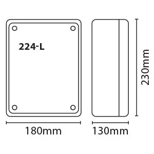 Eterna 224-L Plastic Adaptable Box 220x170x115mm Grey - Image 3