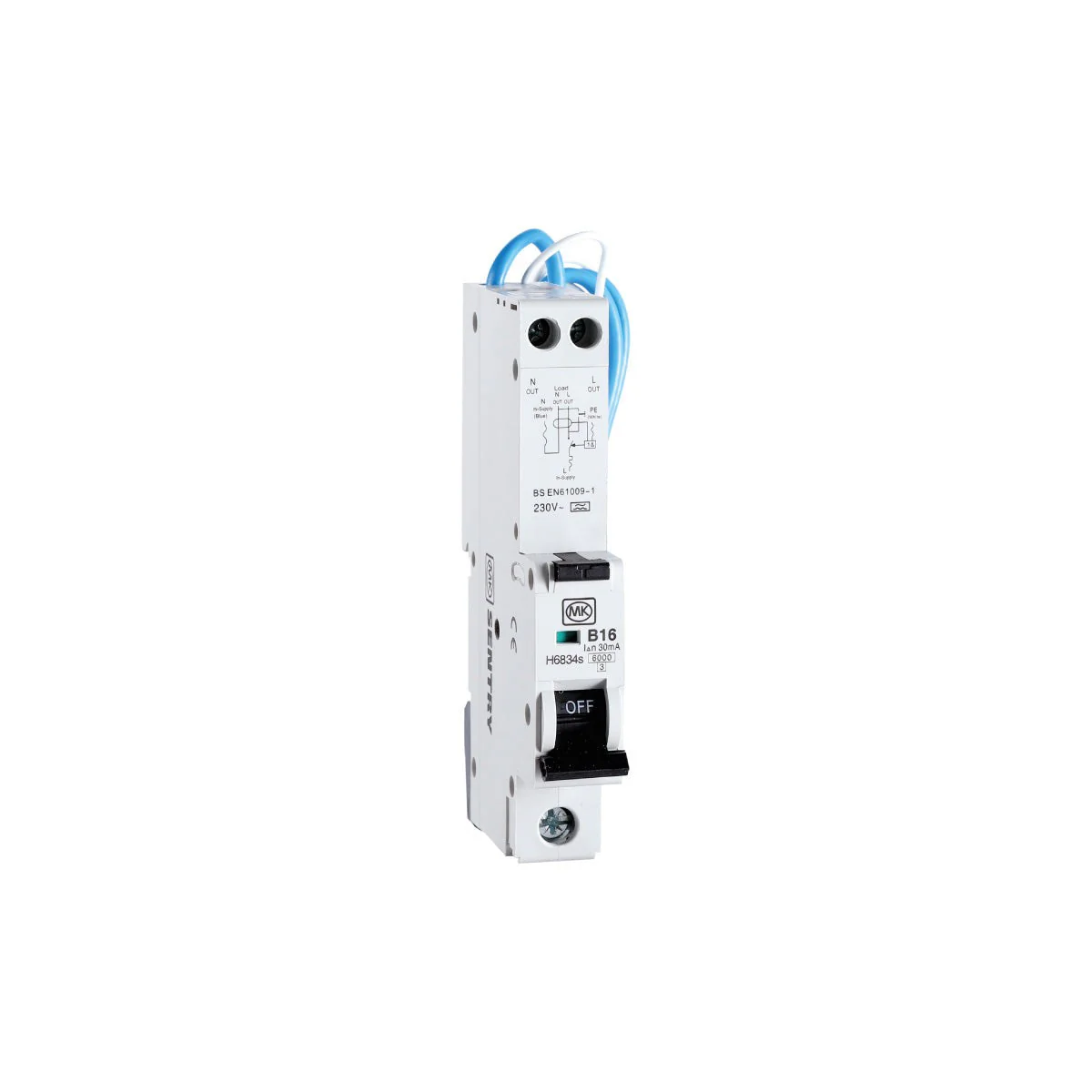 MK Sentry RCBO B Curve 6kA 30mA Type A - Image 4