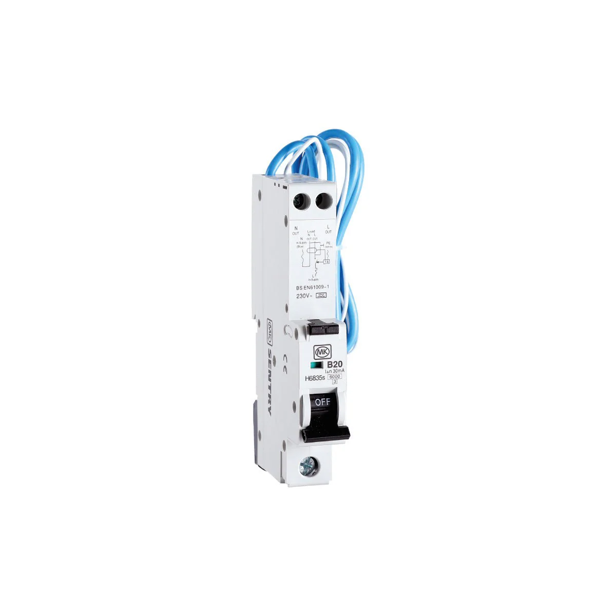MK Sentry RCBO B Curve 6kA 30mA Type A - Image 5