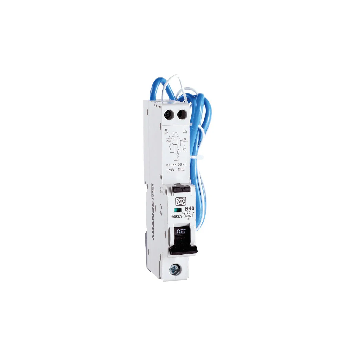 MK Sentry RCBO B Curve 6kA 30mA Type A - Image 6