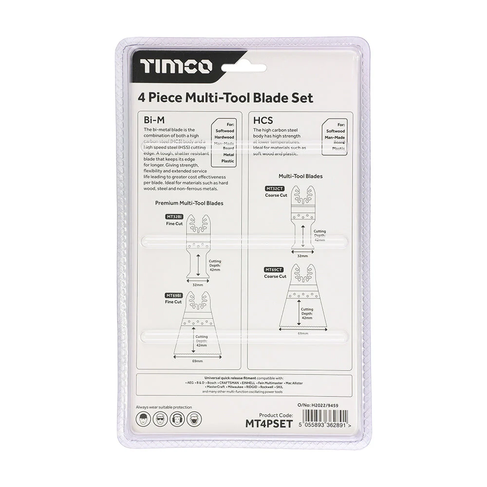 TIMco MT4PSET Multi-Tool Blade Set - 4 Piece Set - Image 3