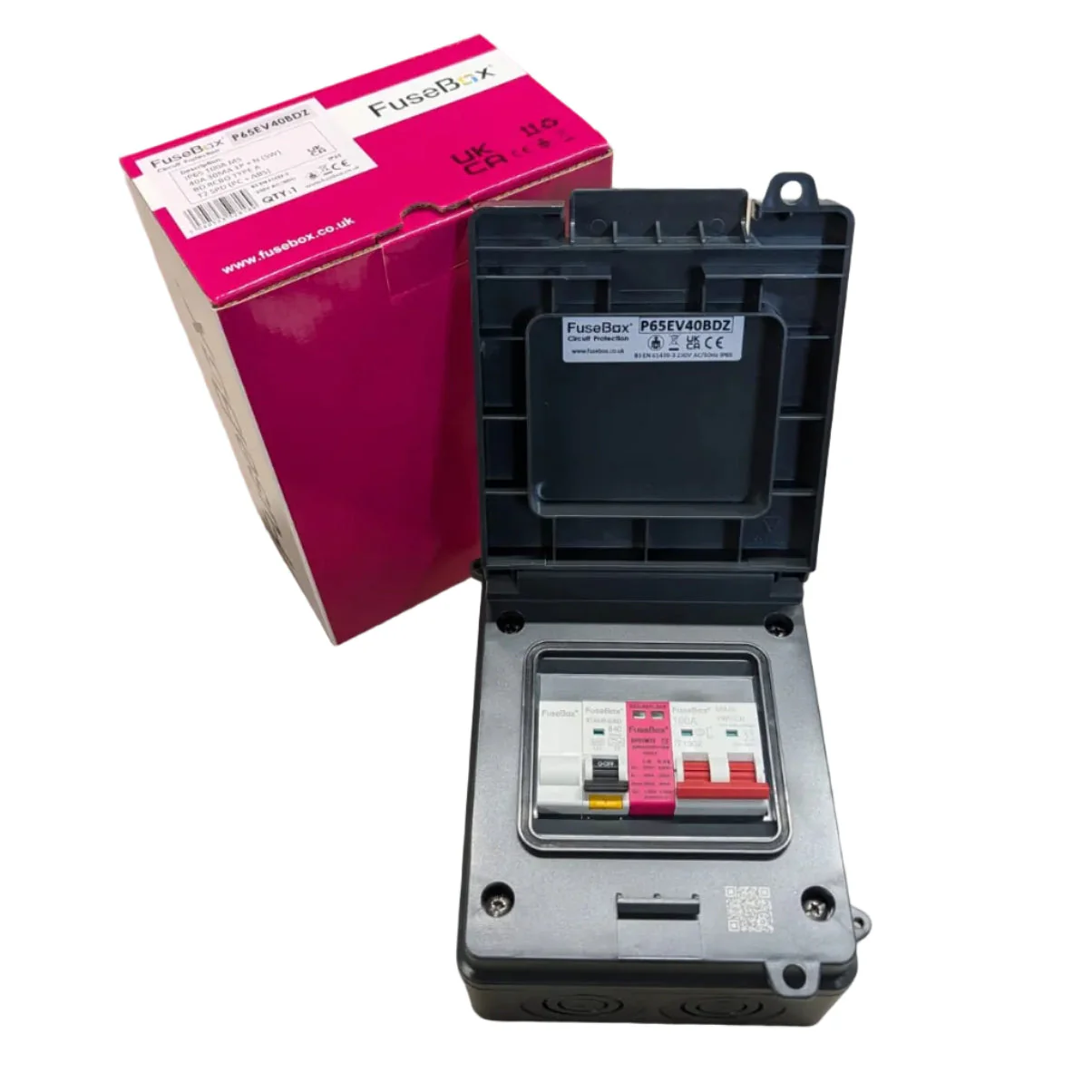 FuseBox P65EV32BDZ IP65 ABS EV Charger Supply Unit with 100A Main Switch, 32A Bi-Directional RCBO and T2 SPD - Image 3