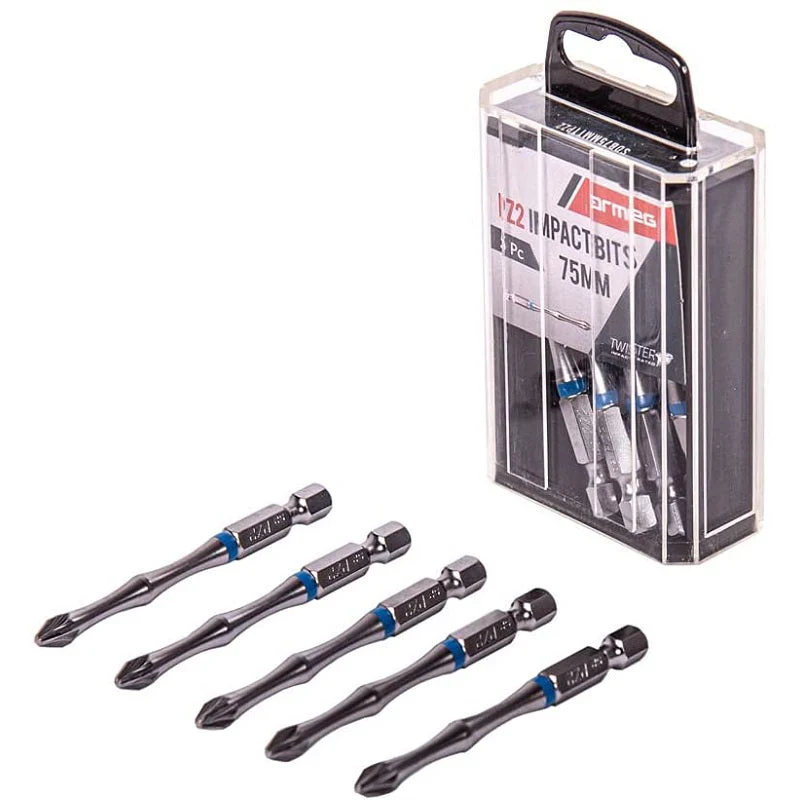 Armeg SDB75MMTTPZ2 PZ2 Screwdriver Bits - 5 Piece
