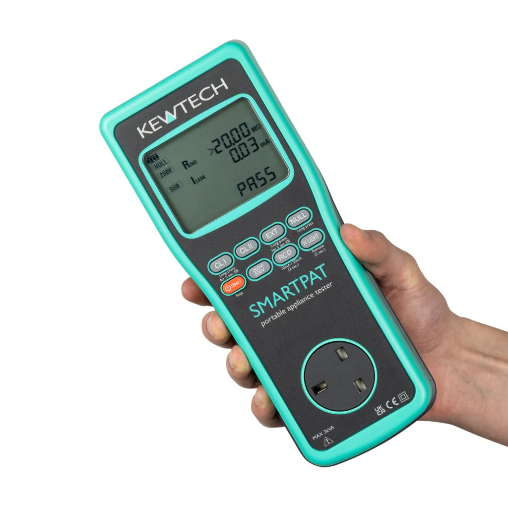 Kewtech SMARTPAT Hand Held Battery Operated PAT Tester with Run Leakage - Image 3