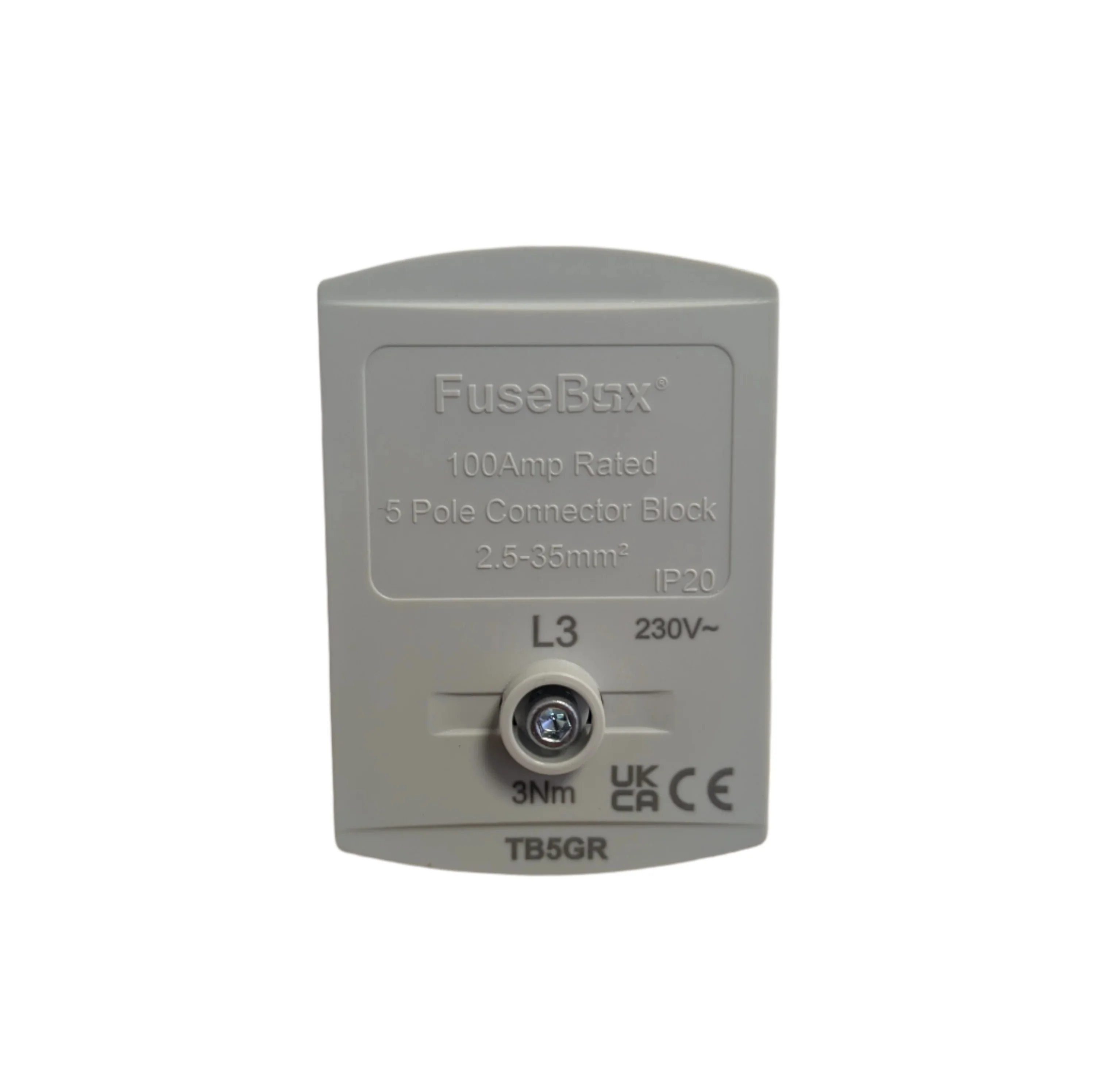 Fusebox TB5GY 100A Single Pole Connector Block Grey