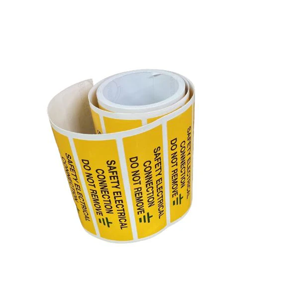 SES WLVLF50YBG Safety Electrical Connection 80mm x 35mm Self Adhesive Label (Roll x 100) - Image 2
